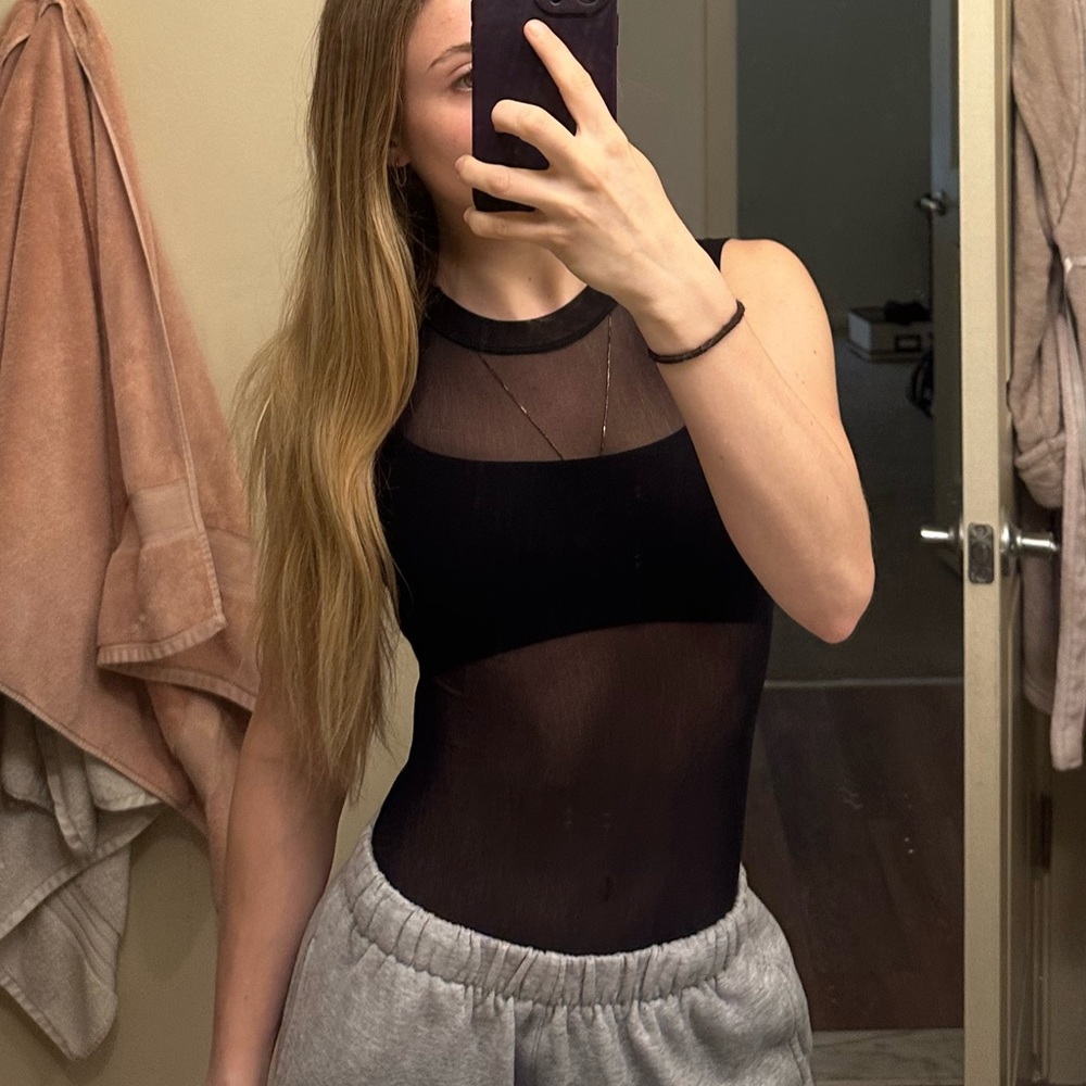 SKIMS mesh bodysuit, size XXS